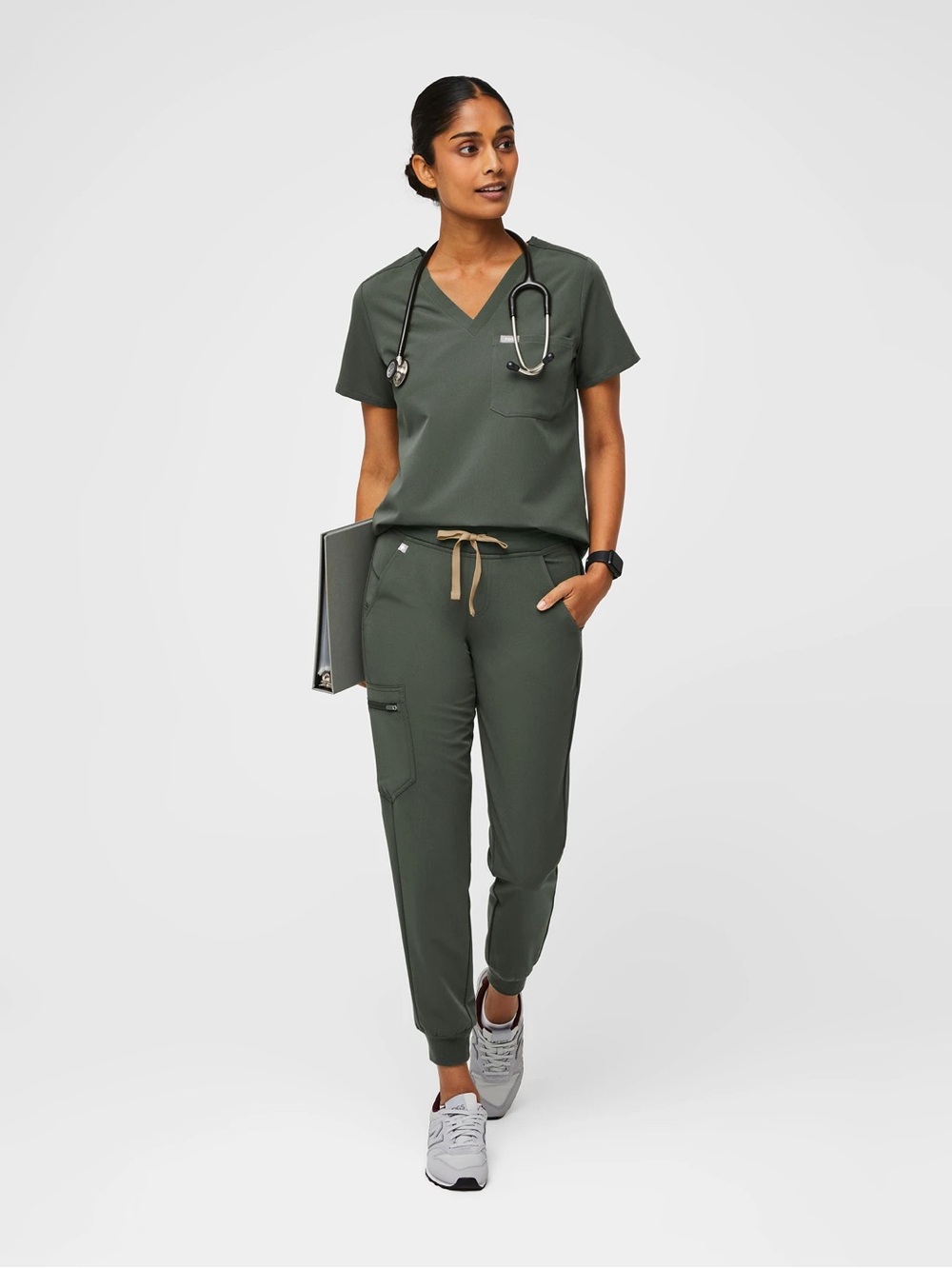 Figs Zamora moss green Jogger scrub pants